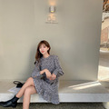 甜美顯瘦碎花收腰短洋連衣裙_5