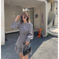 甜美顯瘦碎花收腰短洋連衣裙_15