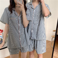 清新情侶短袖家居服睡衣套裝_2