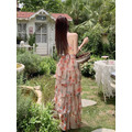 油畫高級感露背度假洋裝S-L_4