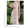 優雅復古點點綁帶連身裙長洋裝_9