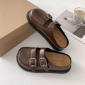 S214-Freeters皮革扣帶包頭勃肯拖鞋 底高3+1.8cm_11