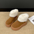 B139-Freeters翻領毛絨絨面厚底短靴 底高6.5cm_11