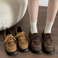 A578-Freeters麂皮車縫厚底休閒皮鞋 底高4.5cm