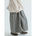 C426-Freeters日系棉麻格紋寬鬆長褲_1