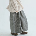C426-Freeters日系棉麻格紋寬鬆長褲_6