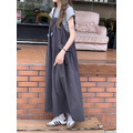 C430-Freeters學院風深灰吊帶連身工裝長洋裝_9