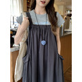 C430-Freeters學院風深灰吊帶連身工裝長洋裝_5