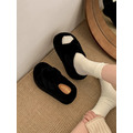 S223-Freeters交叉毛絨可愛厚底拖鞋 底高7cm_1
