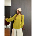 C437-Freeters芥末黃圓領立體圖案毛衣+淺灰色打折西裝氣球長褲 毛衣+褲子｜一套打包優惠價_5