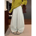 C437-Freeters芥末黃圓領立體圖案毛衣+淺灰色打折西裝氣球長褲 毛衣+褲子｜一套打包優惠價_10