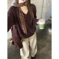 C438-Freeters慵懶V領麻花寬鬆針織毛衣_10