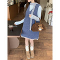 C440-Freeters寶寶藍不收邊打底上衣+羊羔絨滾邊蕾絲背心裙 上衣+背心裙｜一套打包優惠價_2