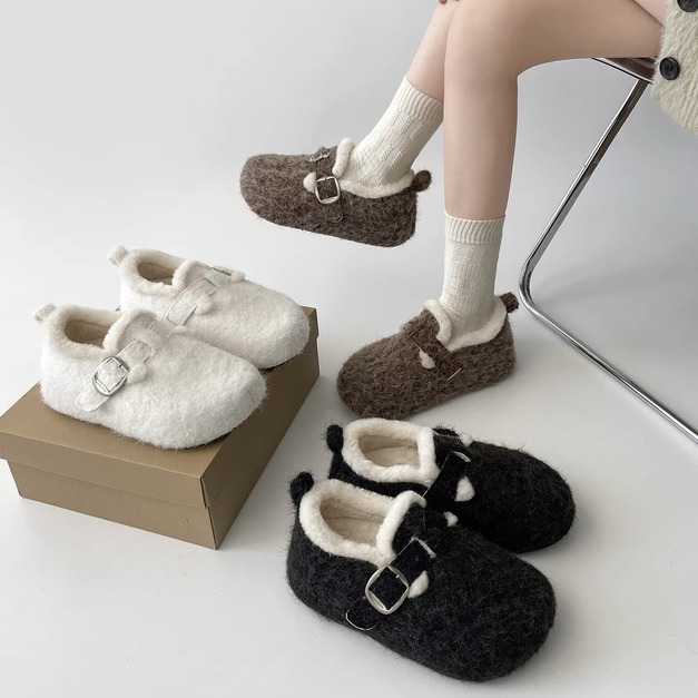 N630-Freeters加絨混毛保暖可愛休閒鞋 底高5.5cm