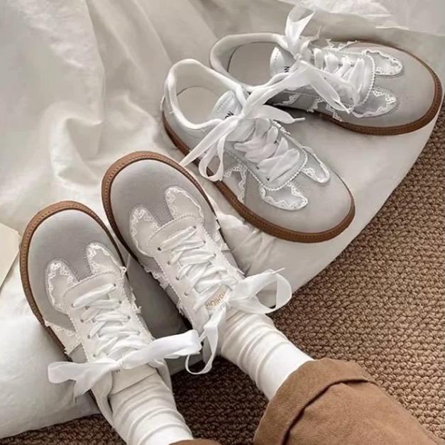 N634-Freeters仙女蕾絲緞帶餅乾休閒鞋 底高3cm