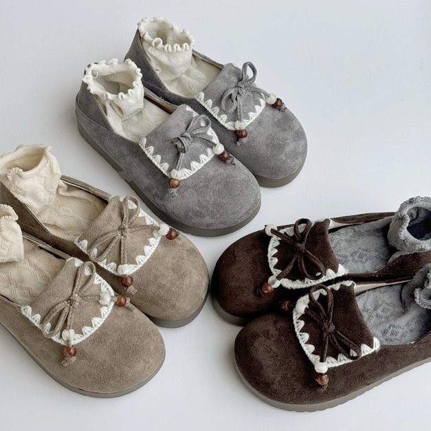 S226-Freeters蝴蝶結翻領滾邊兩穿拖鞋 底高2.5cm