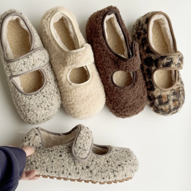 N640-Freeters羊羔絨魔鬼氈加絨可愛休閒鞋 底高5cm