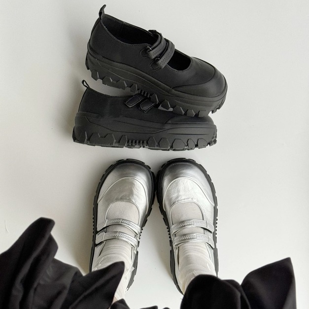 N642-Freeters雙字帶魔鬼氈厚底休閒鞋 底高5.5cm