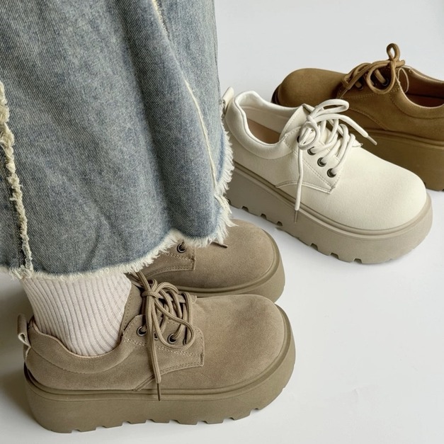 N645-Freeters綁帶麂皮厚底休閒鞋 底高6cm