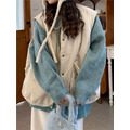 C494-Freeters米白色排釦鋪棉大口袋背心+綁帶湖藍針織毛衣外套+白色直筒下擺雕花長褲 背心+毛衣+長褲｜一套打包優惠價_1