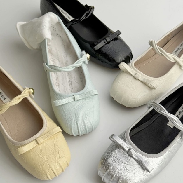 A605-Freeters蝴蝶結一字帶扭結瑪莉珍鞋 底高3.5cm