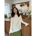 C510-Freeters酪梨綠縮口翻領拉鏈背心+酪梨綠直筒打折寬褲+透透裙擺斜邊不規則上衣_4