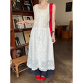 C532-Freeters白色綁帶刺繡排釦長裙_2