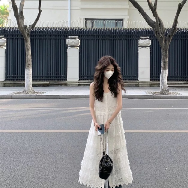 C536-Freeters刺繡蕾絲蛋糕鏤空罩衫