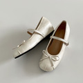 A624-Freeters貝殼質感蝴蝶結平底瑪莉珍鞋 底高1+3cm_9