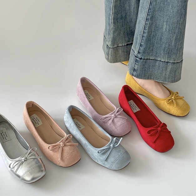 A625-Freeters粉嫩色系絨面平底瑪莉珍鞋 底高1+3cm