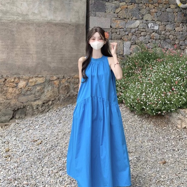 C540-Freeters多巴胺繞勃寬鬆度假長裙