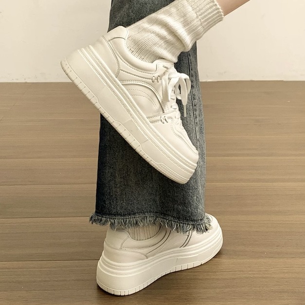 N656-Freeters經典款休閒厚底小白鞋 底高5.5cm