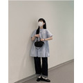 C546-Freeters圓領收腰裙擺短袖襯衫_4