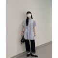 C546-Freeters圓領收腰裙擺短袖襯衫_5