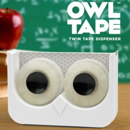 Mustard 膠帶台-粉貓頭鷹