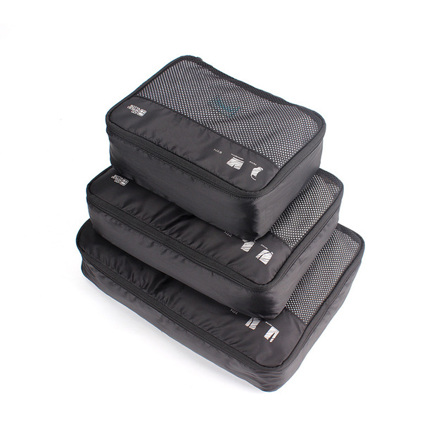 旅行衣物收納三件組-黑色