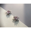 雪粉花 925全純銀貼耳耳環_1
