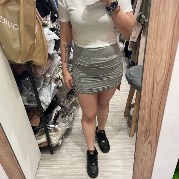 【現貨】抓皺合身褲裙AS7159A