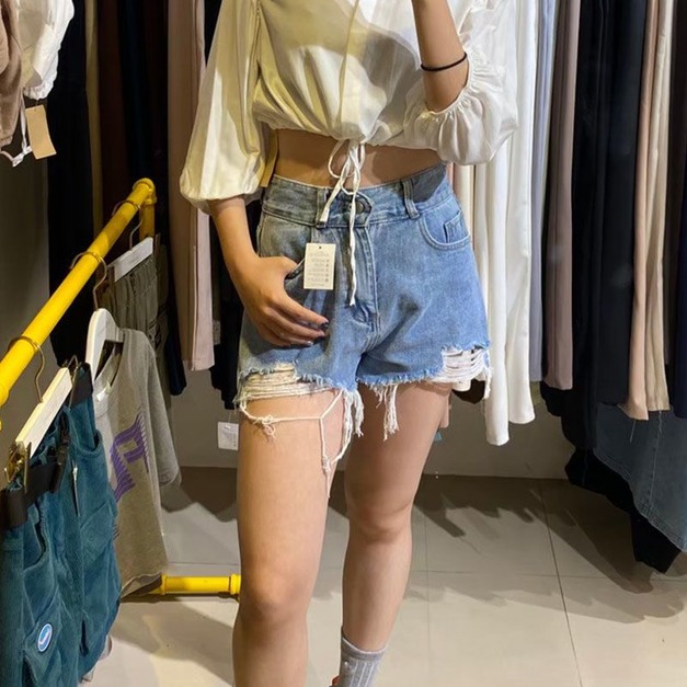 【現貨】短牛仔破褲AS622501696