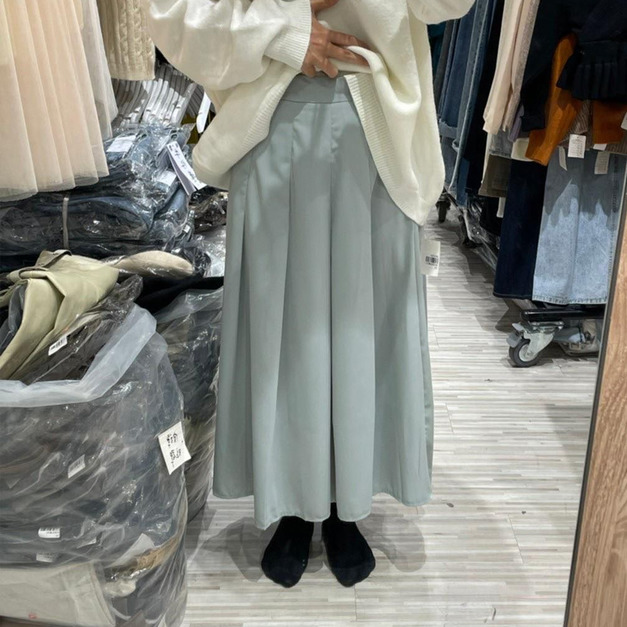 【現貨】涼感百褶A字雪紡長裙AS27200724