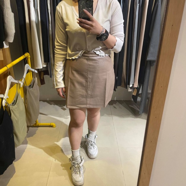 【現貨】A字皮短裙AS718500698