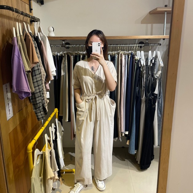 【現貨】附綁帶挺連身褲AS2363207