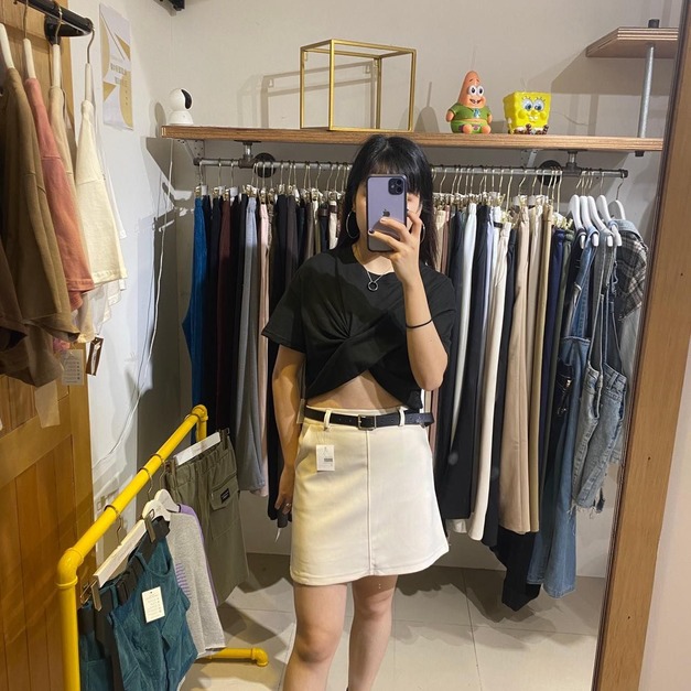 【現貨】白色A字西裝裙AS76112397