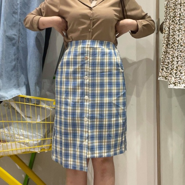 【現貨】不對稱格裙BS788204