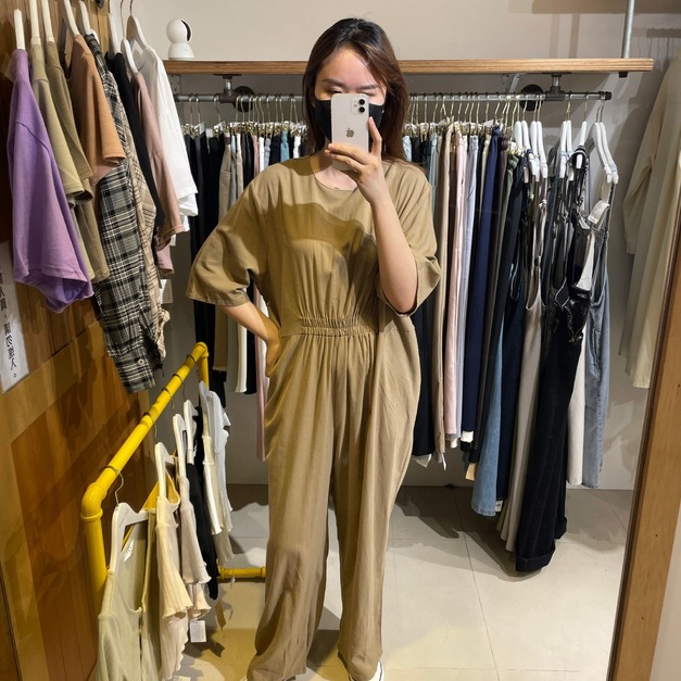 【現貨】前抓皺連身褲AS23197510