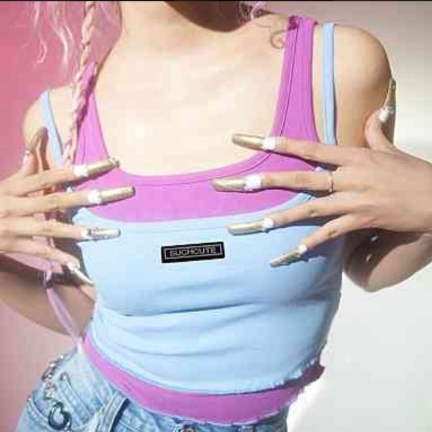 【現貨】撞色假兩件小可愛AS1922825