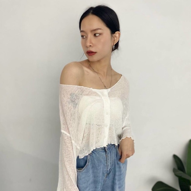 【現貨】扣子薄罩衫