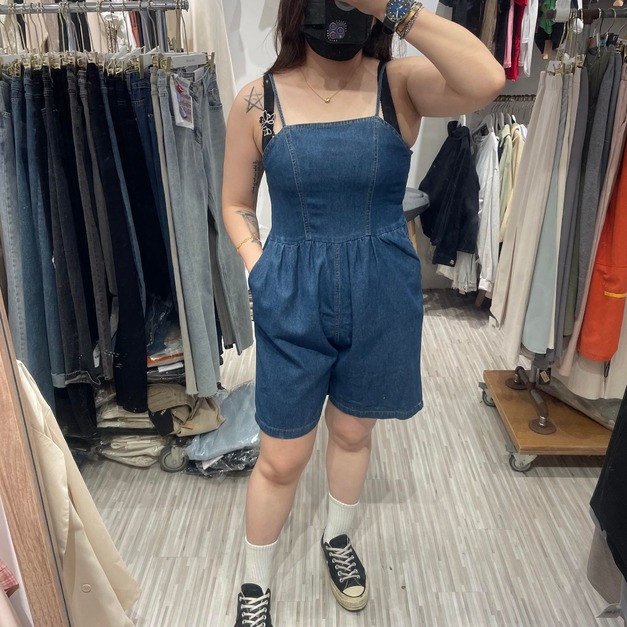 【現貨】可調牛仔連身短褲AS23921025