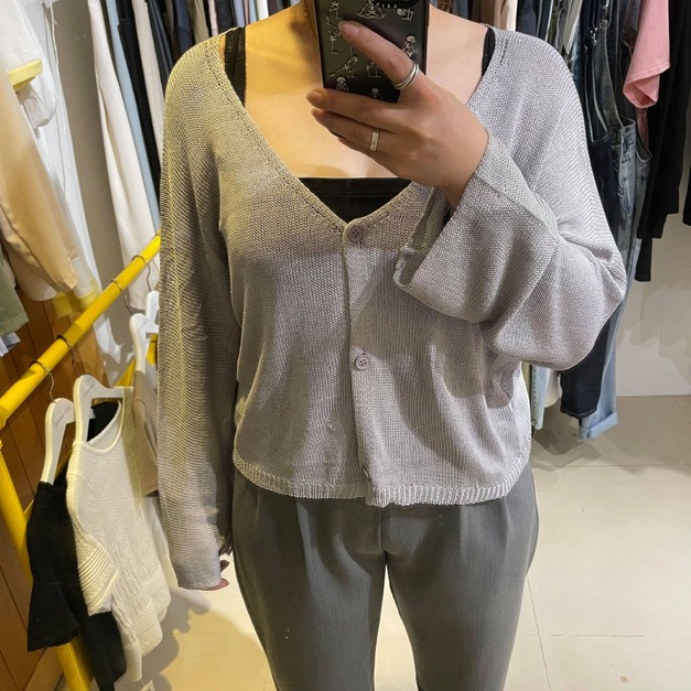 【現貨】V領針織短罩衫AS410007