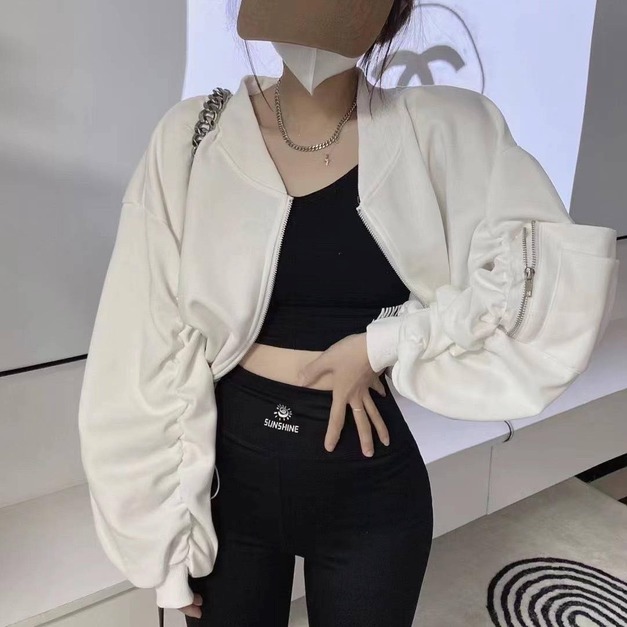 【現貨】拋袖收腰短版外套AS4659